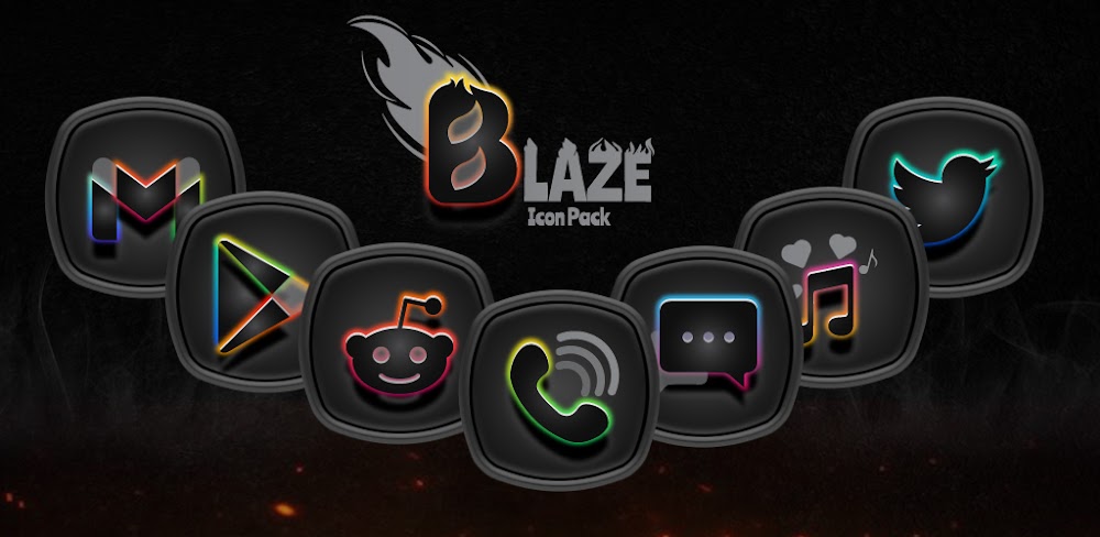 Blaze Dark Icon Pack Mod 2.1.6 APK feature