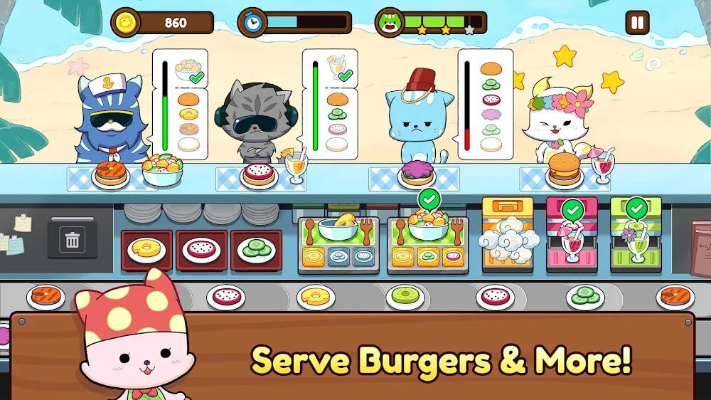 Burger Cats Mod 0.6.8 APK feature