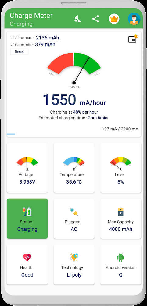 Charge Meter 2.7.6 APK feature