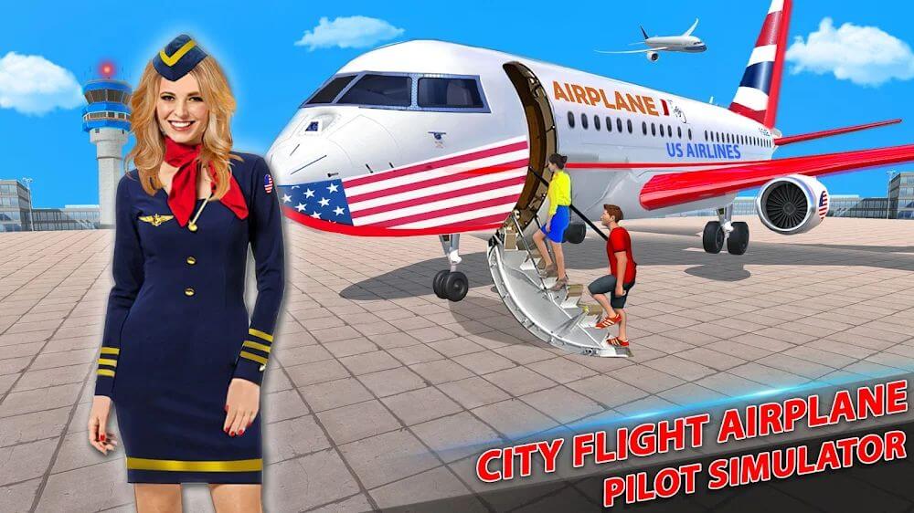 City Flight Airplane Simulator Mod 10.3 APK for Android Screenshot 1