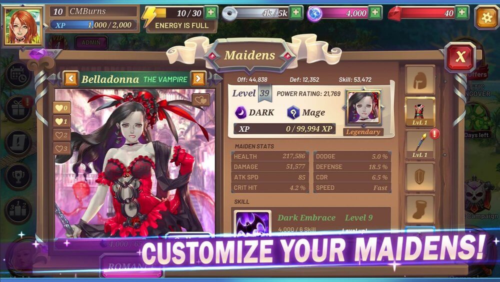 Crystal Maidens Mod 1974 APK feature