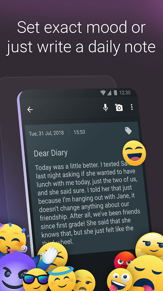 Diary – Journal Notebook & Mood Tracker Notes Mod 3.11.1 APK feature