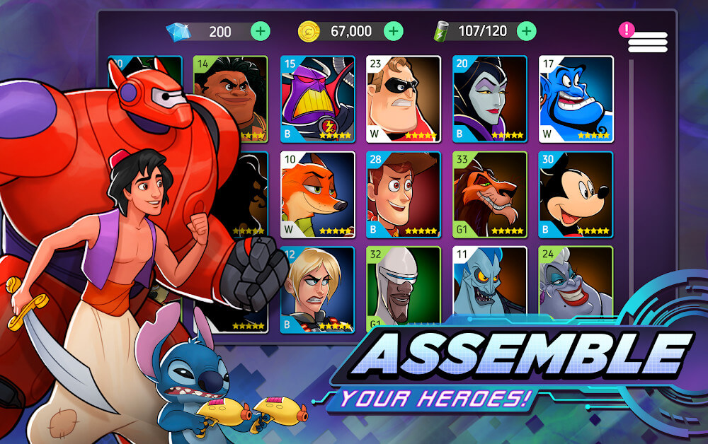 Disney Heroes: Battle Mode Mod 5.2.01 APK feature