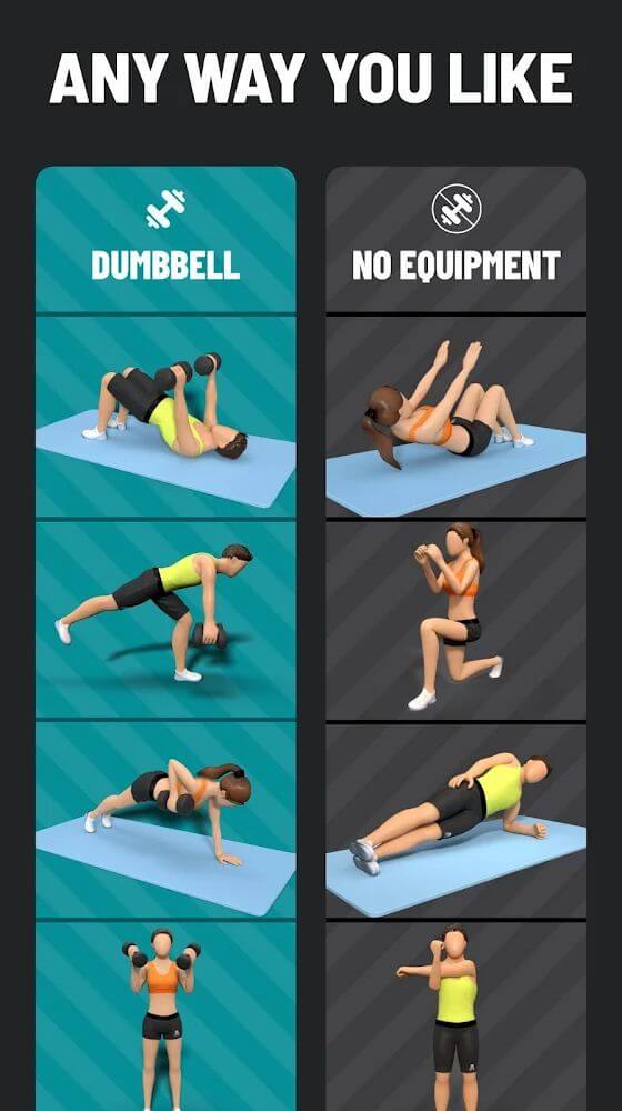 Dumbbell Workout at Home Mod 1.2.7 APK for Android Screenshot 1