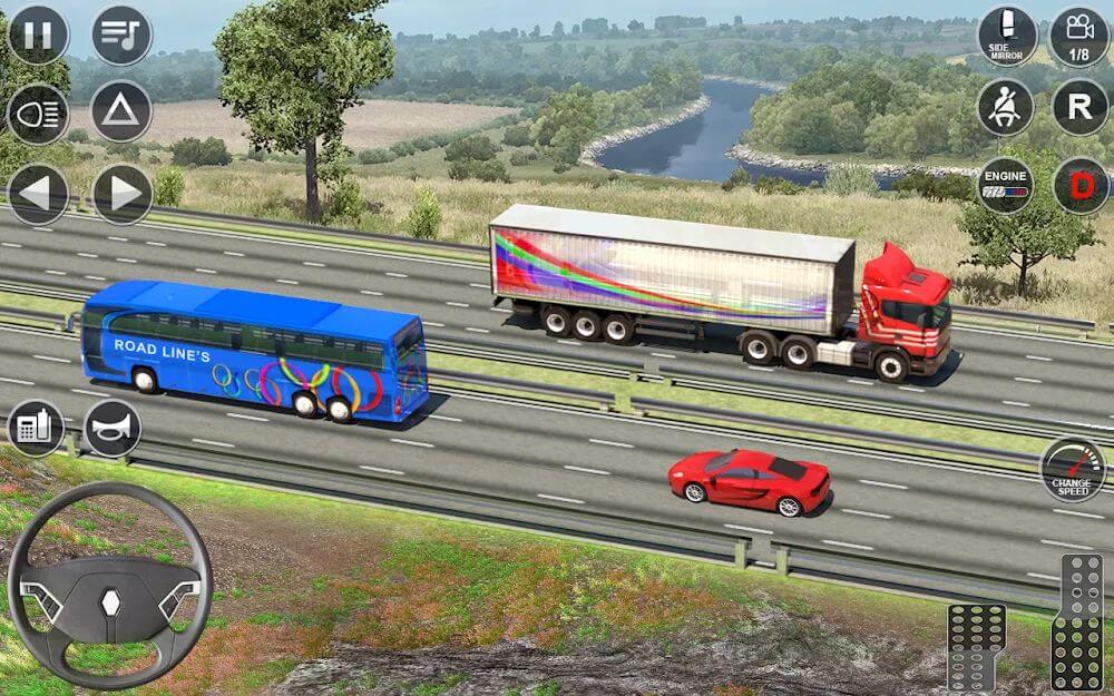 Euro Truck Driving Sim 3D Mod 1.5 APK for Android Screenshot 1