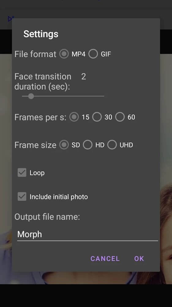 Face Morphing HD Mod 2.0.18 APK feature