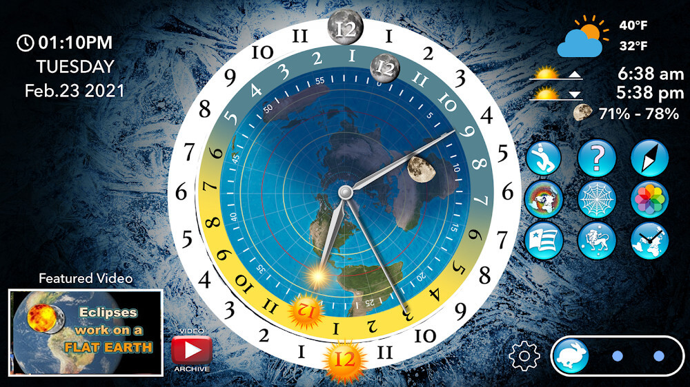 Flat Earth Sun Moon & Zodiac Clock 5.11.22 APK feature