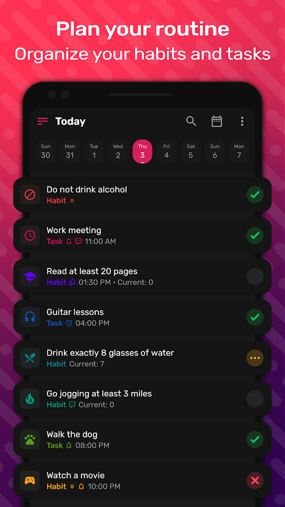 HabitNow Daily Routine Planner Mod 2.1.8 APK feature