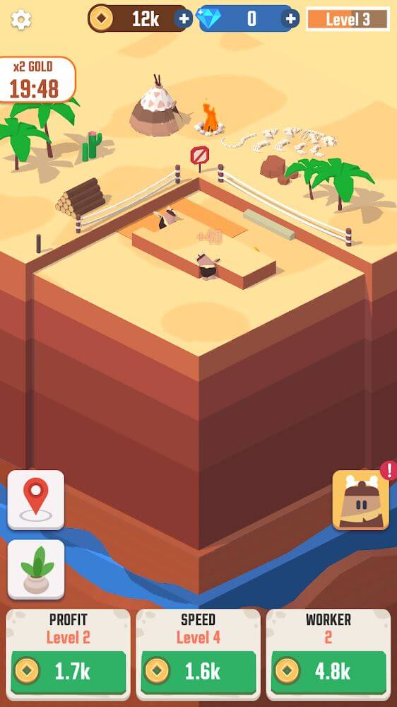 Idle Digging Tycoon Mod 1.7.5 APK feature