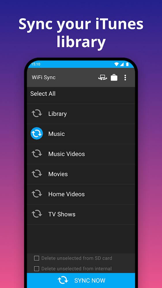 iSyncr: iTunes to Android Mod 7.0.5 APK for Android Screenshot 1