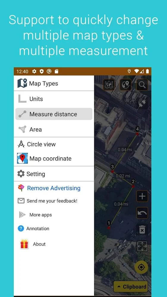 Measure map Mod 1.3.09 APK for Android Screenshot 1