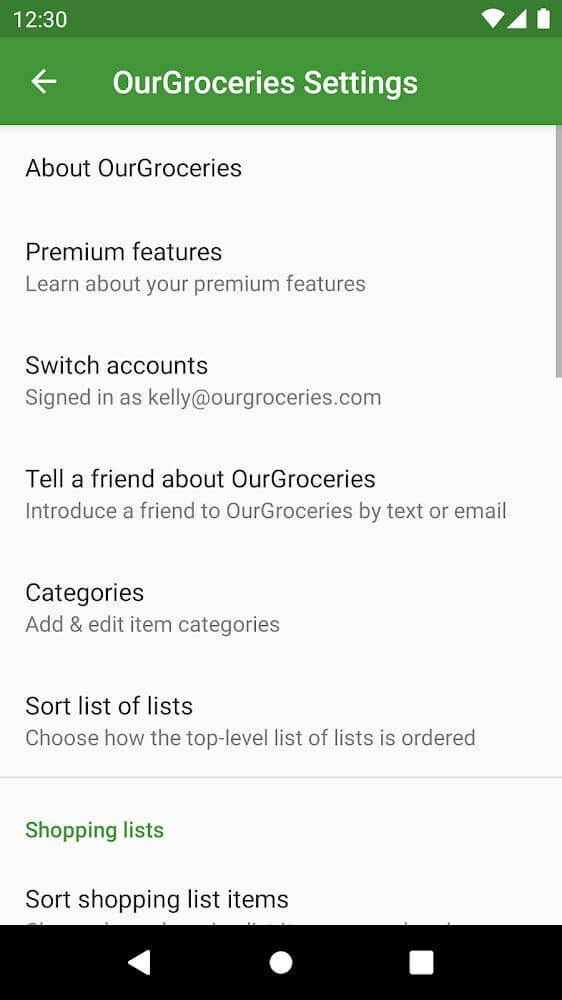 Our Groceries Shopping List 5.4.0 APK feature
