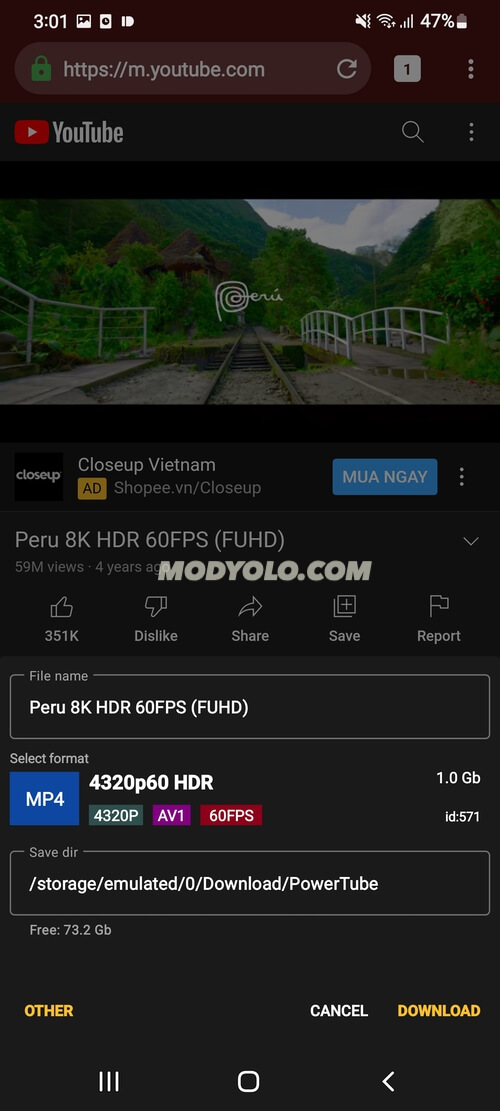 PowerTube Mod 5.0.3 APK for Android Screenshot 1