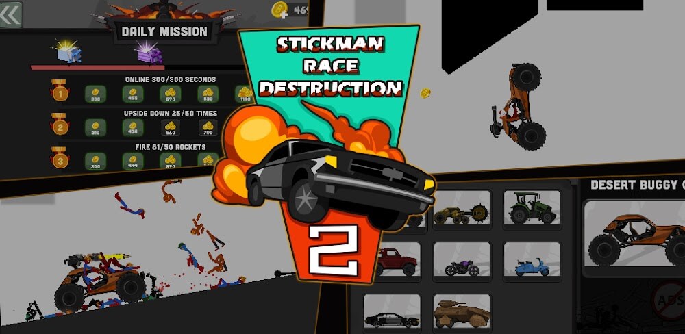 Stickman Race Destruction 2 Mod 1.04 APK feature