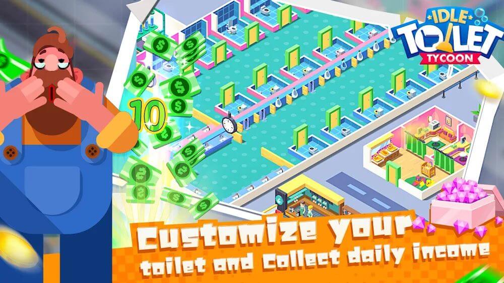 Toilet Empire Tycoon Mod 1.2.11 APK for Android Screenshot 1