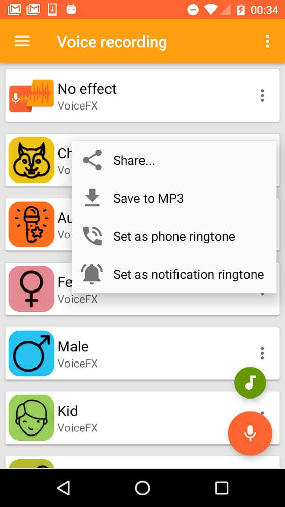 VoiceFX Mod 1.2.2b-google APK feature