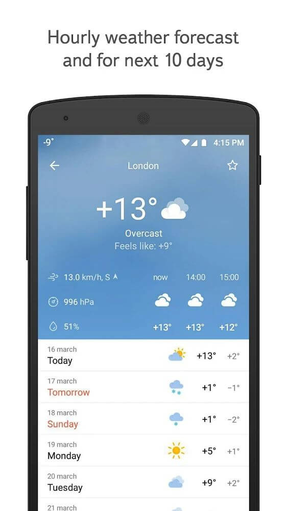 Yandex.Weather Mod 23.7.4 APK feature
